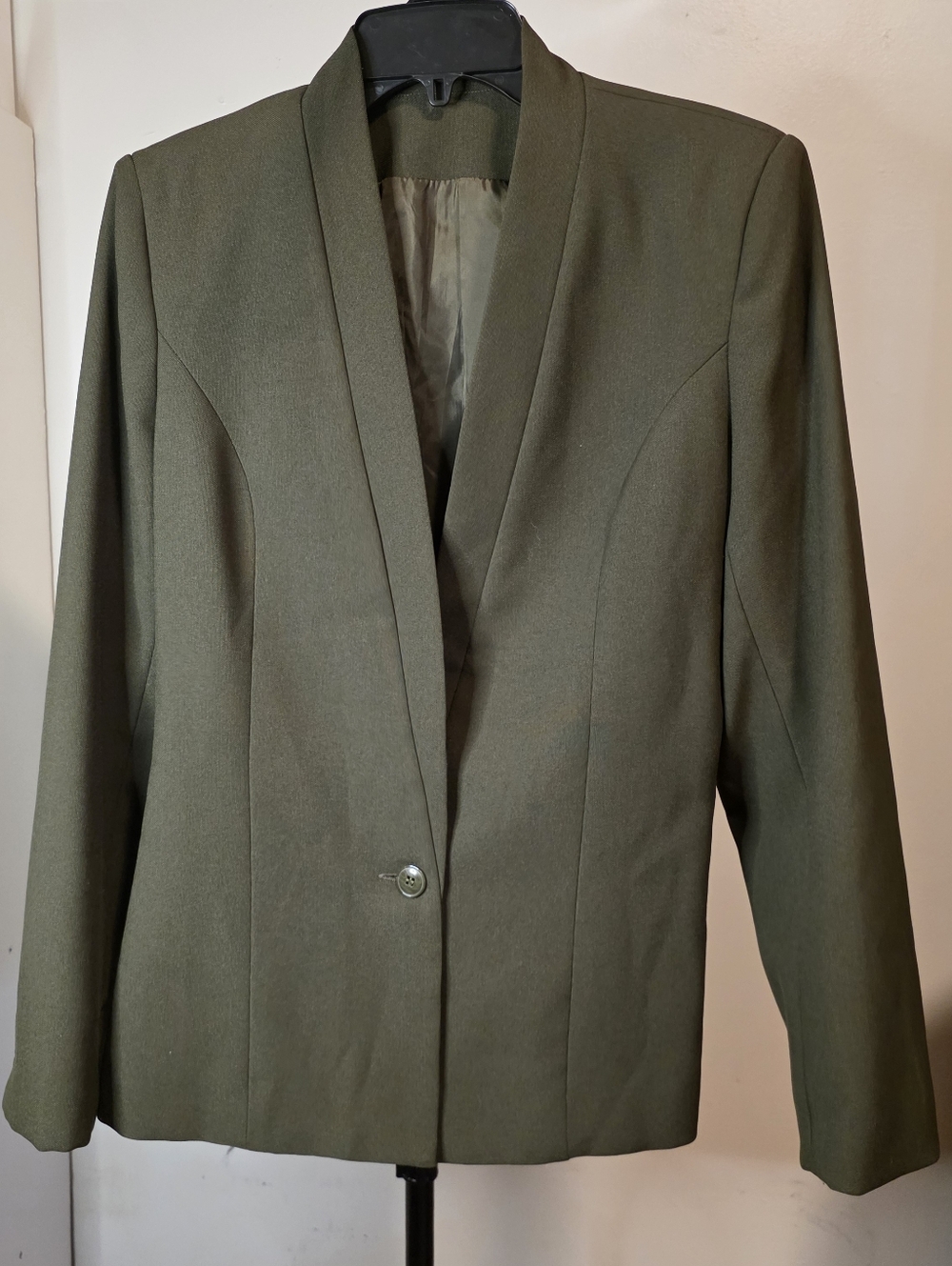 Vintage "Judy's Place" Olive Green Blazer -80's Minimalist Business Jacket